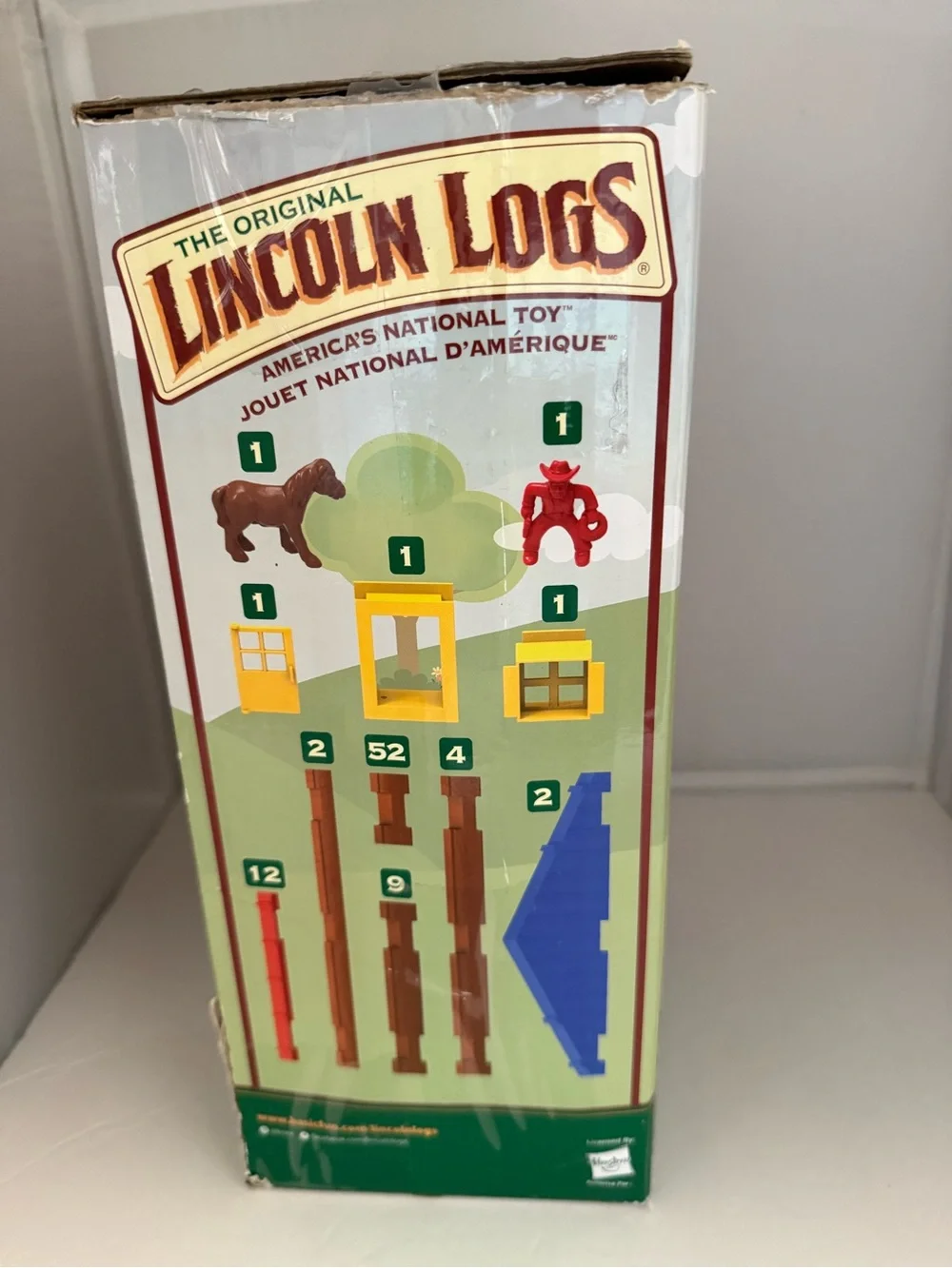 The Original Lincoln Logs Kids Building Set - Brown Logs with Red & Blue Roof